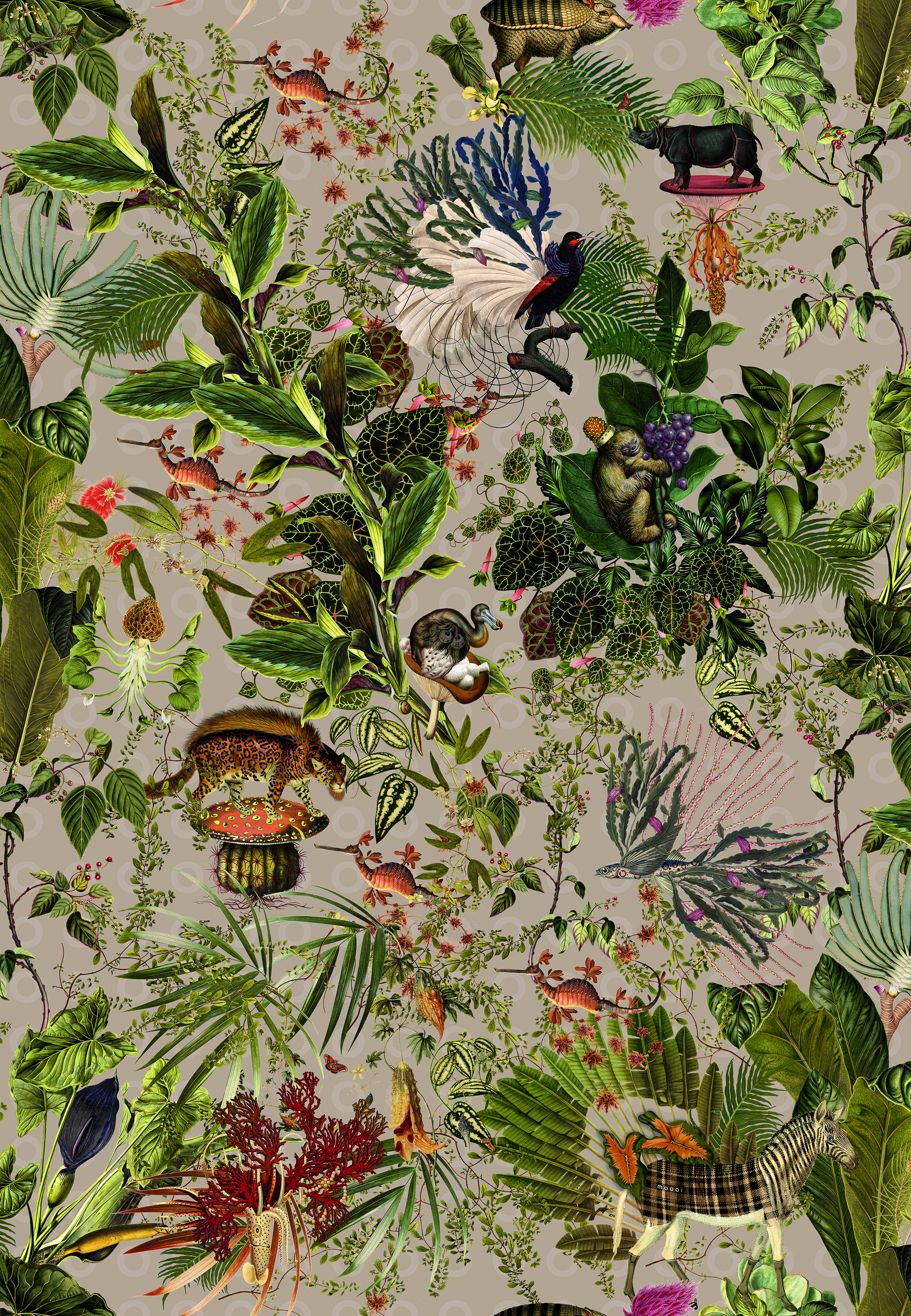 Menagerie of Extinct Animals Wallcovering - Moooi, image size:2362x3411