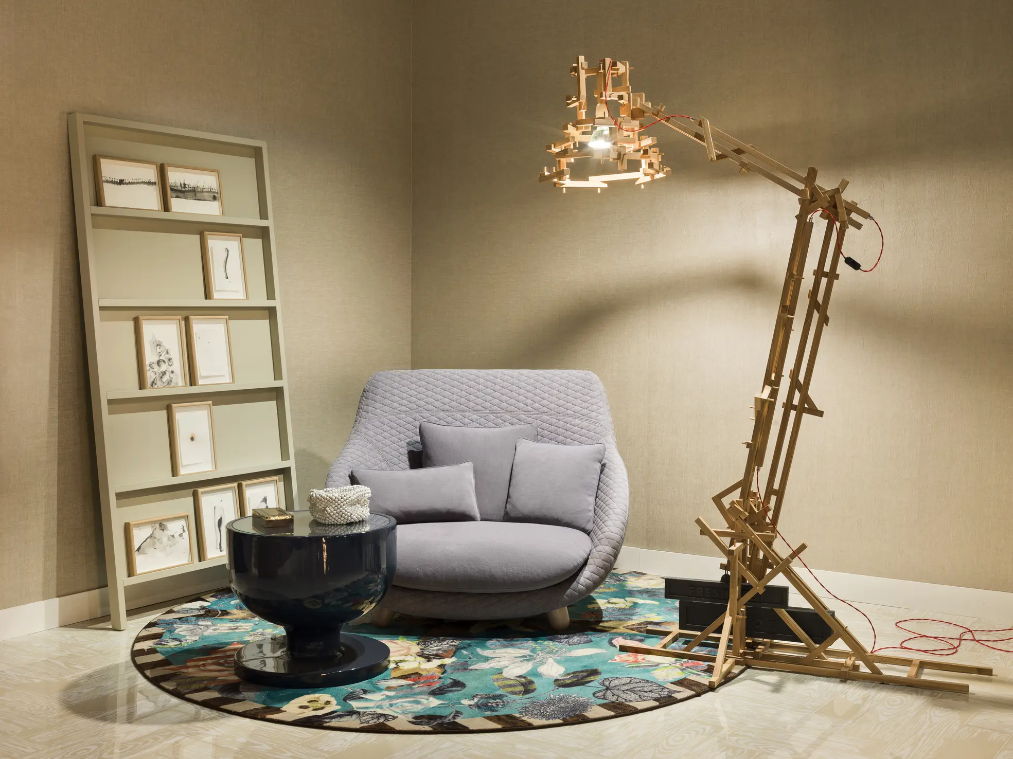 Impression of Milan 2017 with Love Sofa, Brave New World floor lamp and Oblique bookshelf