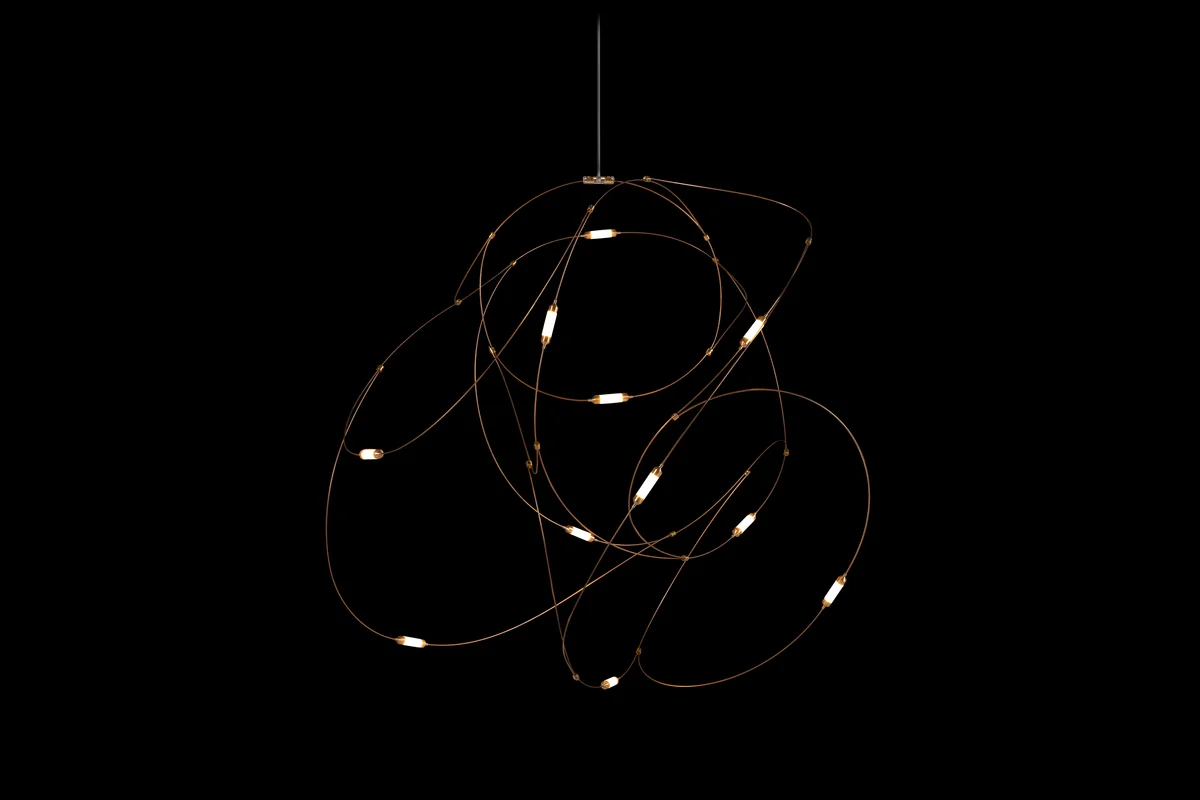 Flock of Light suspension light 11 on front view black background
