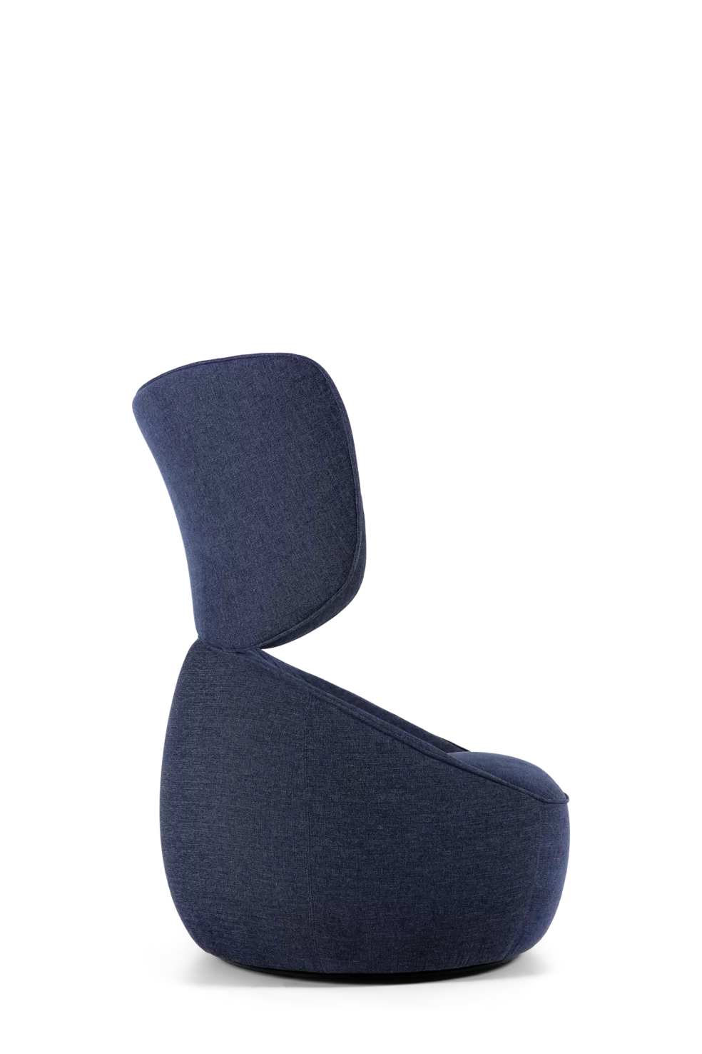 Hana Armchair Wingback Liscio Grigio Blu right view