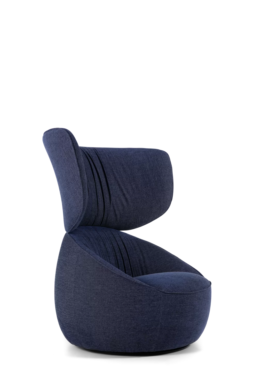 Hana Armchair Wingback Liscio Grigio Blu right front view