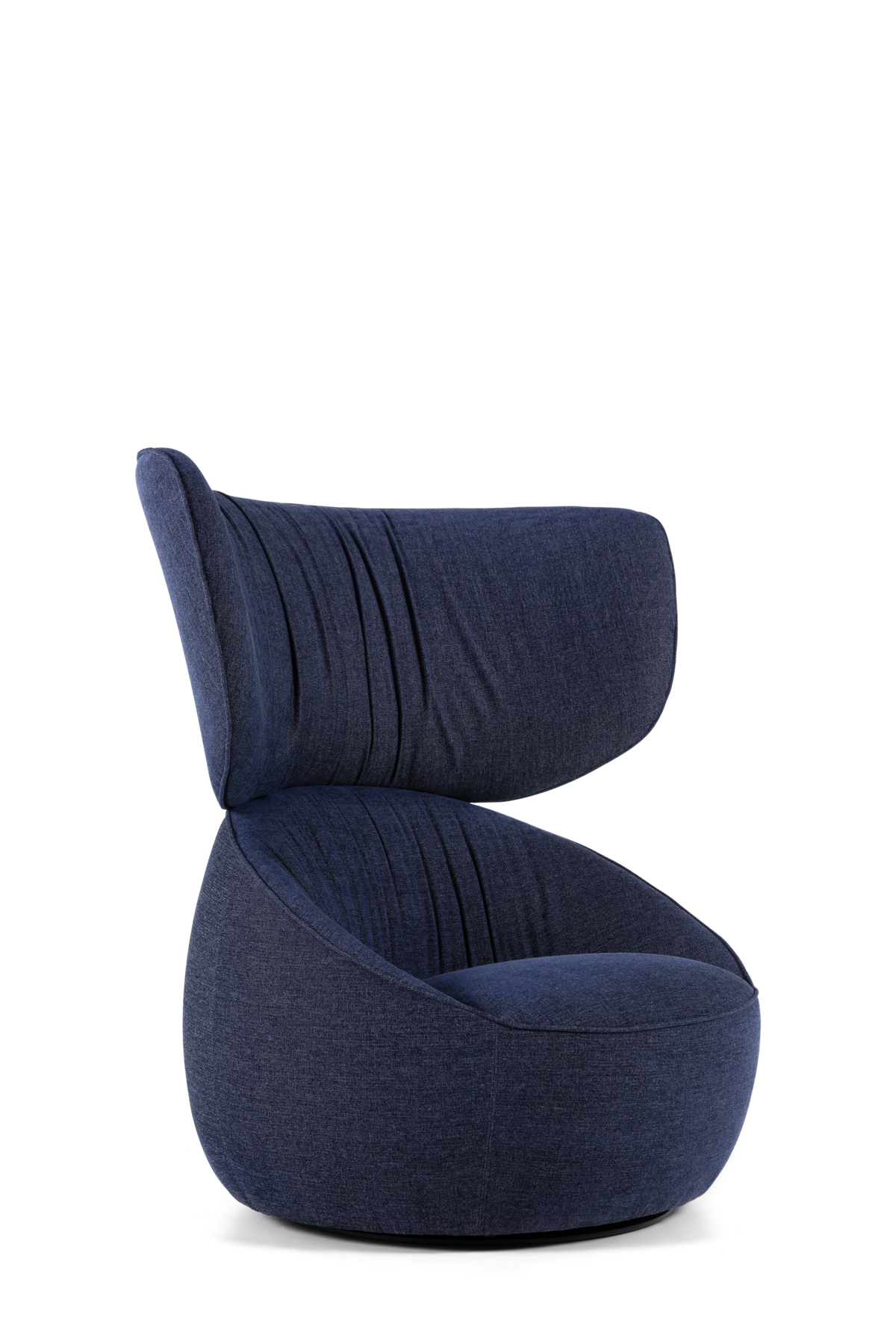Hana Armchair Wingback Liscio Grigio Blu front right view