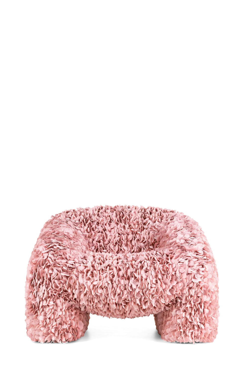Hortensia Armchair pink petals front view