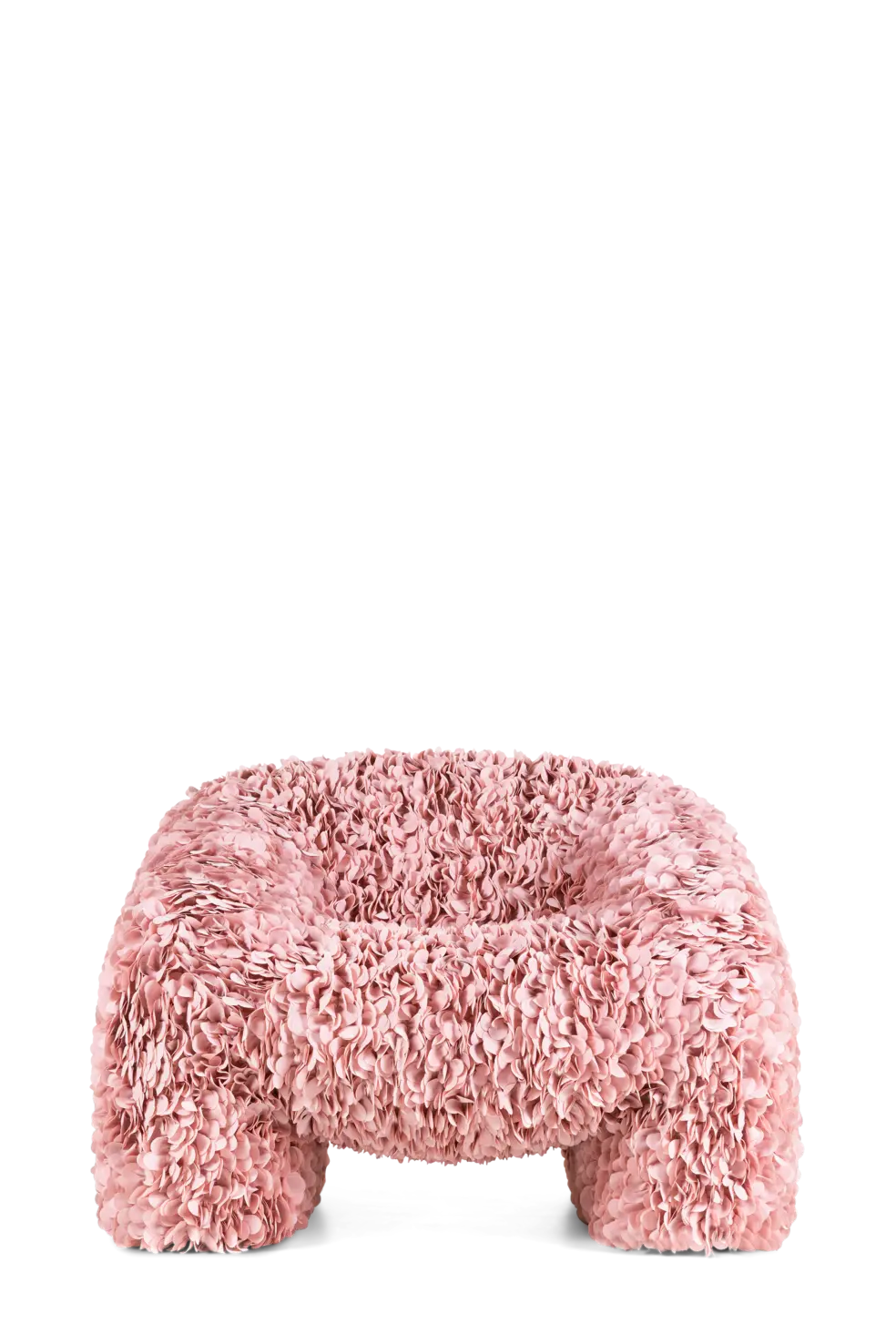 Hortensia Armchair pink petals front view