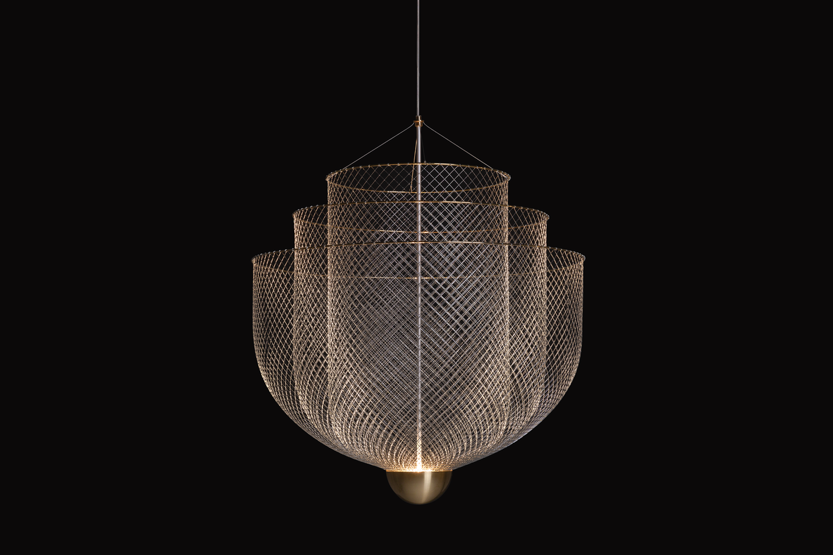 meshmatics chandelier black background sequence