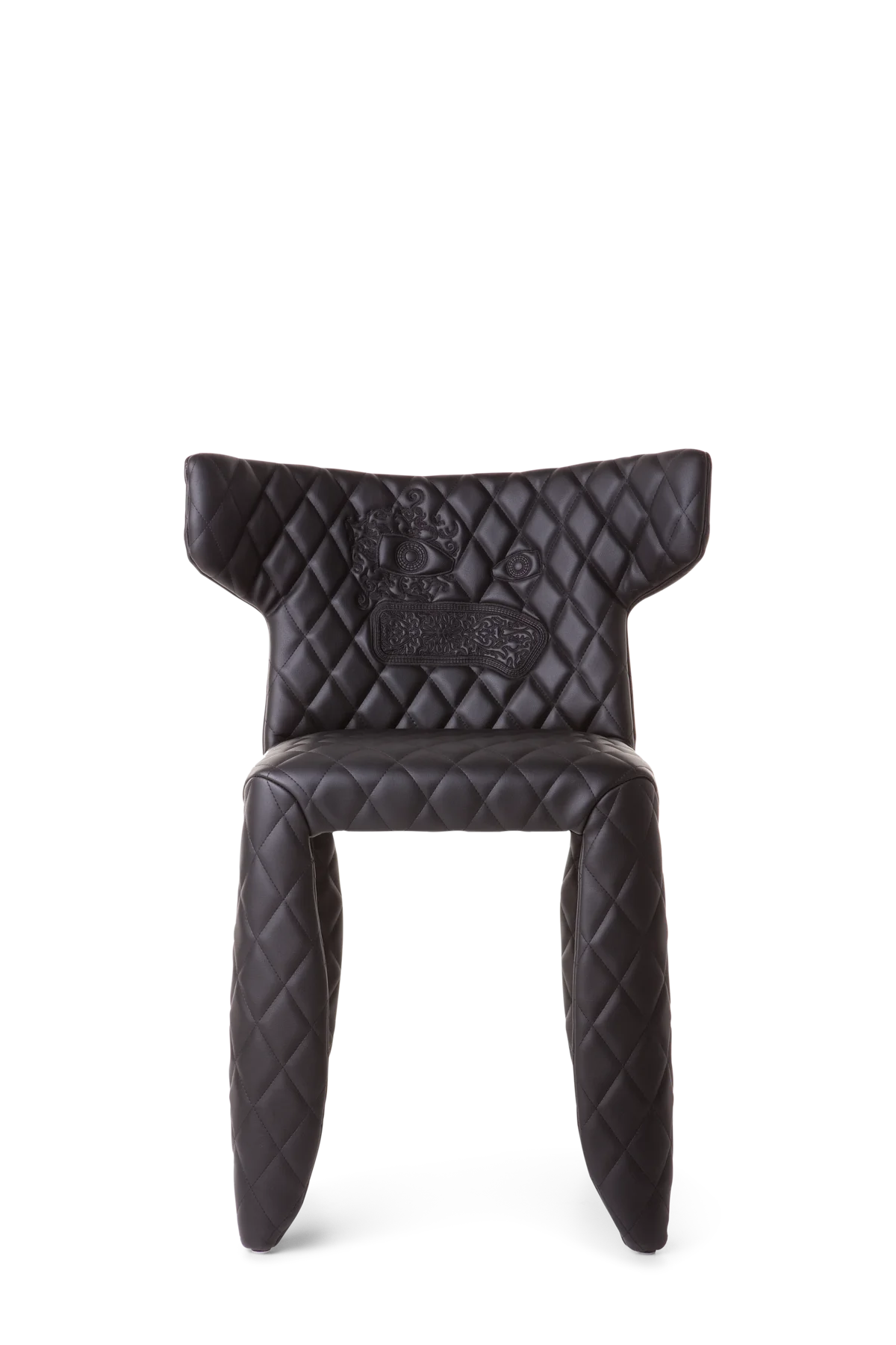 Monster Chair black face and arms front side