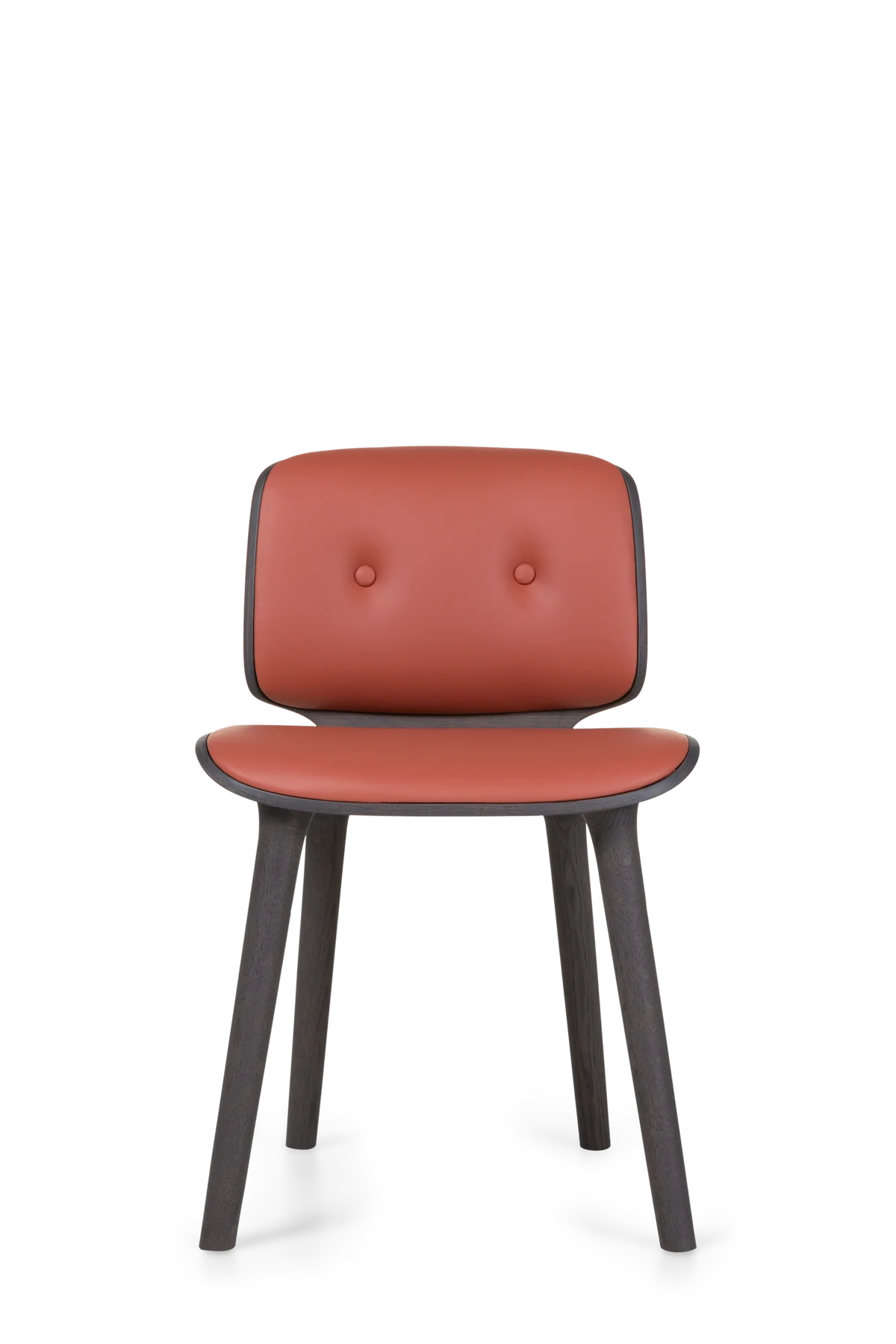 Nut Dining Chair red brown front view