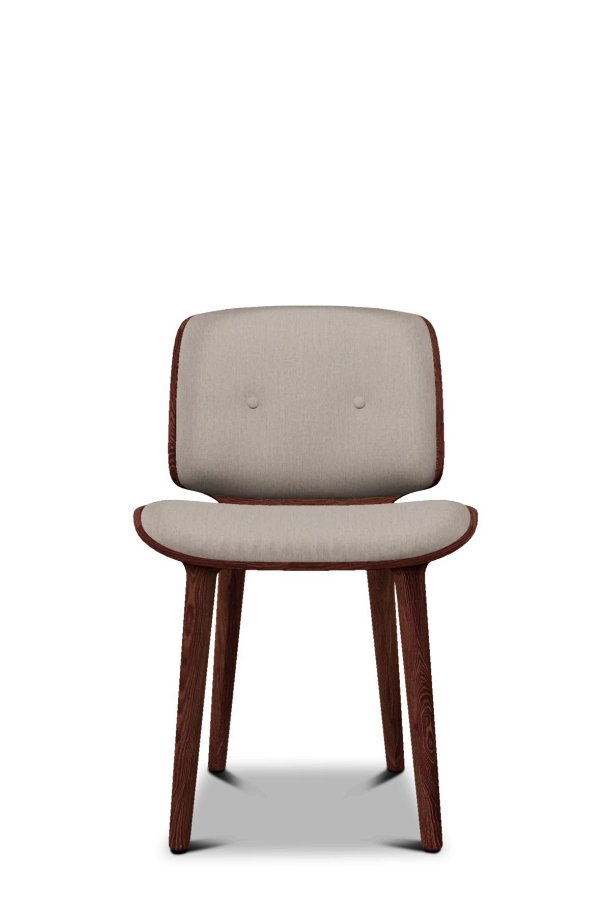 Nut Dining Chair Justo muse cinnamon wood front view