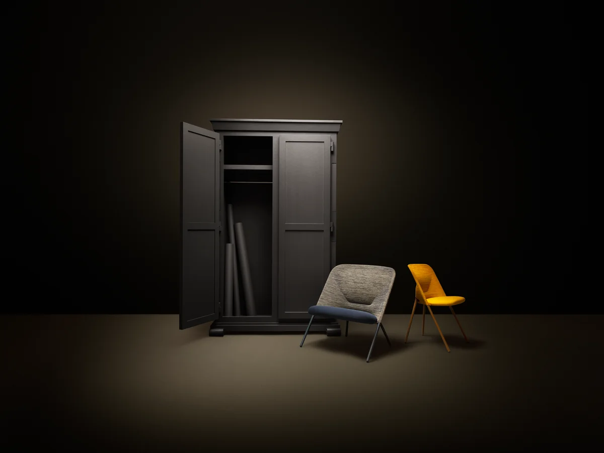 Poetic composition Paper Cupboard and Shift Lounge Chair