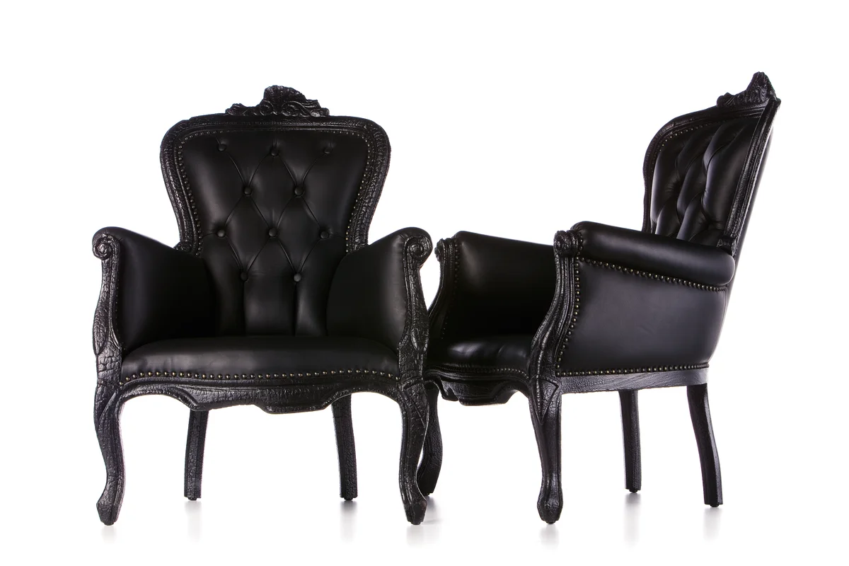 Smoke Dining Chair two chairs, front and right side