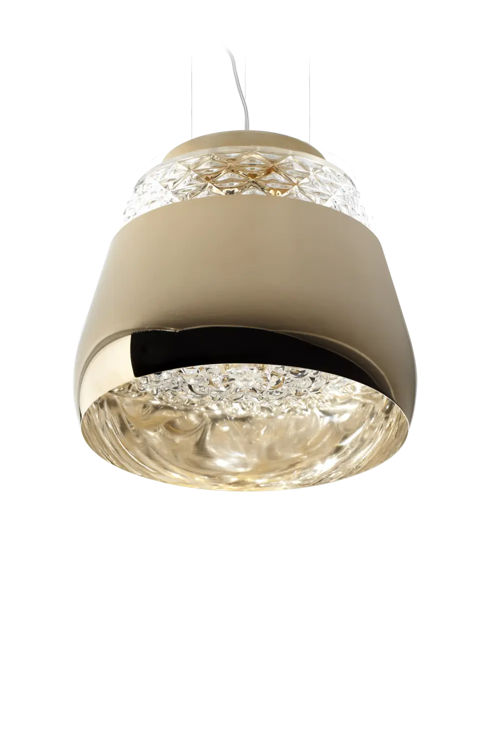 Valentine suspension light gold front view
