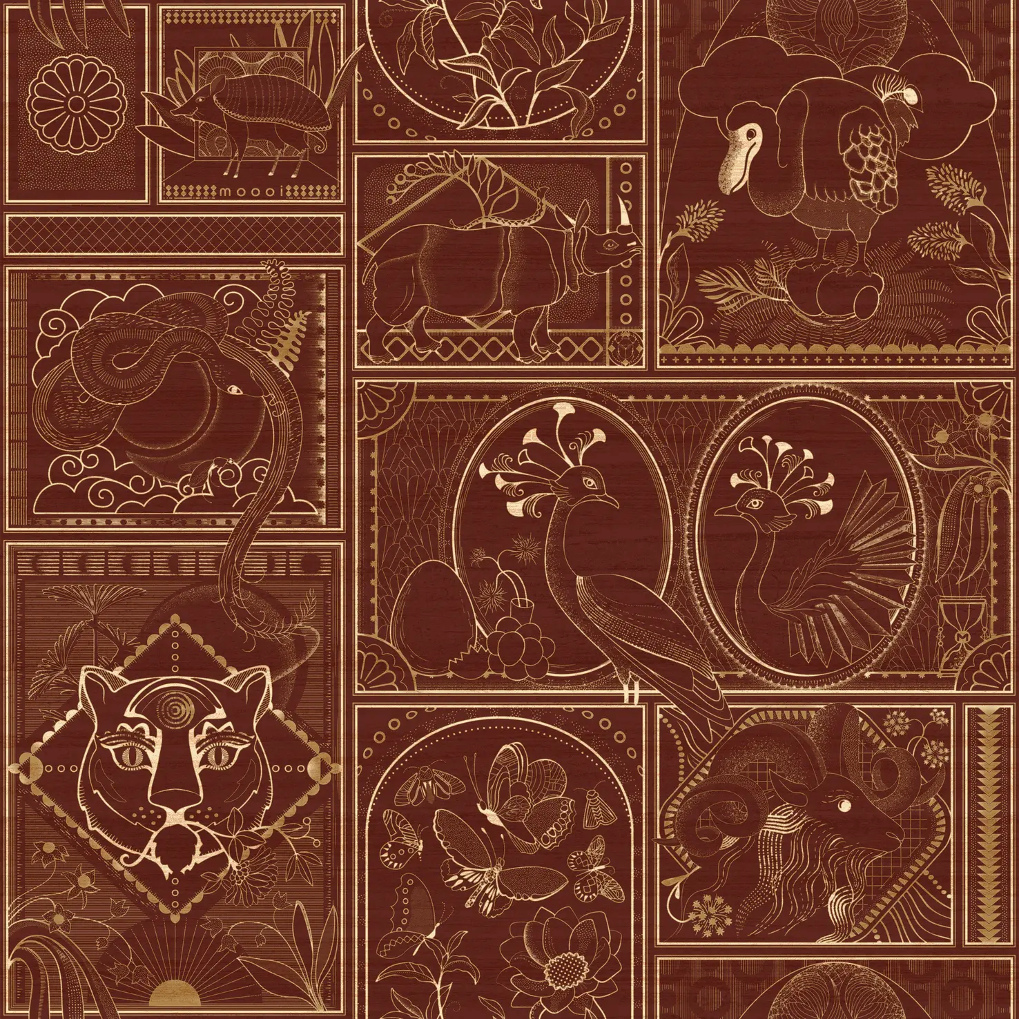 Moooi Wallcovering Golden Tiger Jarrah