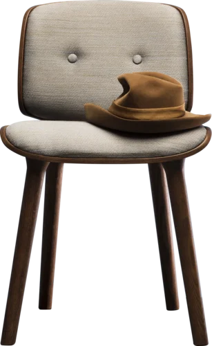 Size comparison Nut Dining Chair and a hat